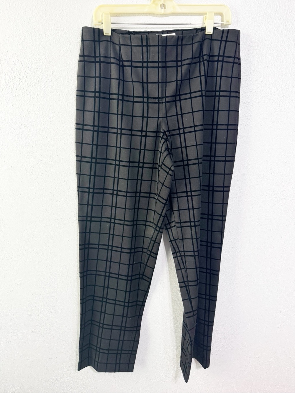 Talbots Black Plaid Cropped Pants large ankle